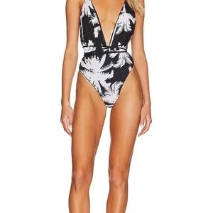 Maaji Safari Black and White Tropical One Piece Reversible Swimsuit